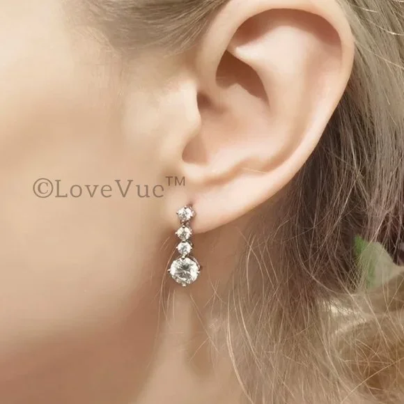 Certified 2.6ct. t.w. Diamond Brilliant Cut Dangle Drop Earrings - Picture 6 of 15